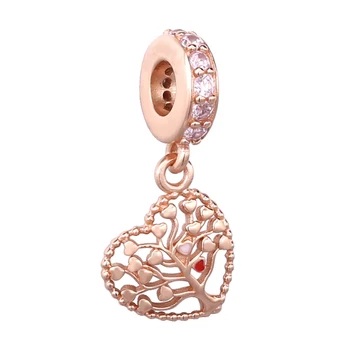 BAOPON 2vnt/daug 42 Stilių Rose Gold Charms Beads Pakabukas Tilptų Prekės Apyrankę & Karoliai 