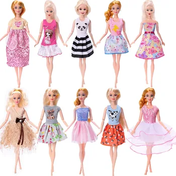 Barbies Suknelė su Gyvūnų Spausdinti Dizaino Suknelė Atsitiktinis Namų Drabužiai 11 Colių 26-28Cm Barbė, Lėlės,Barbie Drabužių Priedai,išskyrus Lėlės
