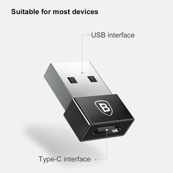 Baseus USB Vyrų ir C Tipo Moterų Adapteris USB C OTG Coverter 