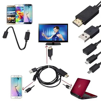 BEESCLOVER Micro USB MHL 1080P HD TV Kabelio Adapteris 5 Pin Ir 11 Pin skirtos Android Telefonas, TV, PC, Nešiojamas