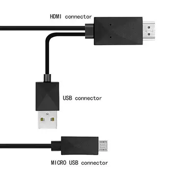 BEESCLOVER Micro USB MHL 1080P HD TV Kabelio Adapteris 5 Pin Ir 11 Pin skirtos Android Telefonas, TV, PC, Nešiojamas