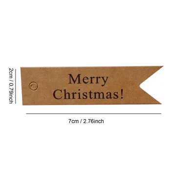Behogar 100vnt Linksmų Kalėdų Eglutė Kraft Popieriaus Dovanų Žymeklių Etiketės 