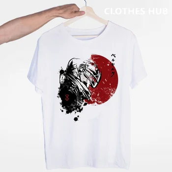 Berserk Japonų Anime T-shirt O-Kaklo trumpomis Rankovėmis, Vasaros Atsitiktinis Mados Unisex Vyrų Ir Moterų Marškinėlius