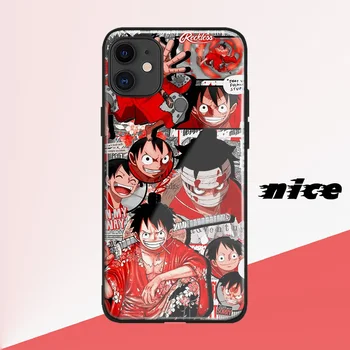 Beždžionė D Luffy One Piece Anime minkšto silikono stiklo Telefono dėklas apima, 