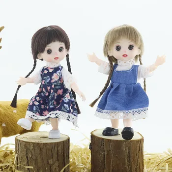 BJD Doll 16cm 13 Kilnojamojo Sujungta Lėlės Baltos Odos Plastikinės Lėlės Mergaitėms, Žaislai Moters Nuogas Kūnas Mados Dovana
