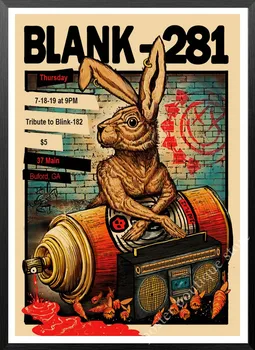 Blink 182 roko grupė Kraft retro punk rock plakatas Europos ir Amerikos muzika komandos žvaigždė piešimo retro plakato