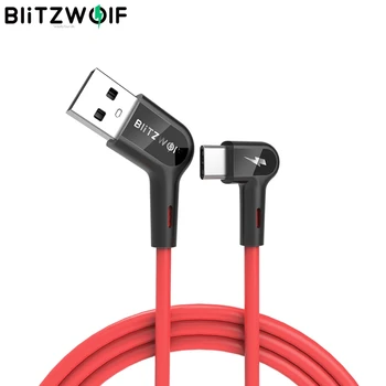 Blitzwolf 2.4 90° stačiu Kampu USB A-Mikro USB Įkrovimo Įkroviklis, Duomenų Kabelis, skirtas 