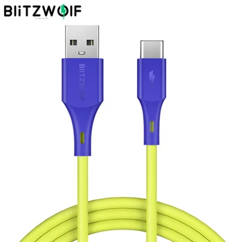 BlitzWolf 3A USB Tipo C Greito Įkrovimo Duomenų Kabelis 3ft/0.9 m USB Įkroviklio Laidą KOLEGA Oneplus 7 Xiaomi Už 