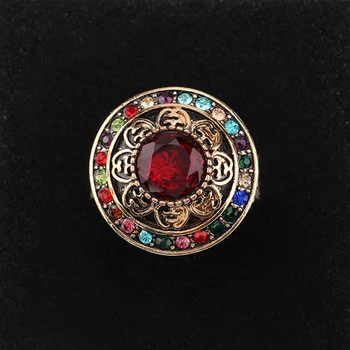 Blucome Royal Stiliaus Spalvinga Kristalų Turkijos Pločio Žiedas Turkijos Gėlė Turo Dervos Šalies Vintage Papuošalai Moterims Lady Piršto Žiedą