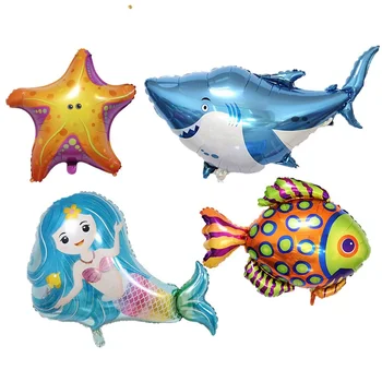Blue Undinė Folija Didelis Balionas Gimtadienio Kūdikių Dušas, Papuošimai Vaikų Dienos Vestuvių Žaislas Jūrų Gyvūnų