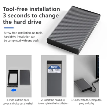Blueendless Aliuminio HDD Case 2.5 SATA į USB 3.0 Kietojo Disko Aptvarą SSD Diskų Įrankis nemokamai Tipas C 3.1 Atveju Išorinės Talpyklos