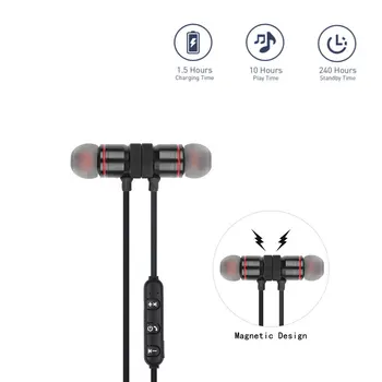Bluetooth 5.0 Ausinės Sporto Neckband Magnetinio Belaidė Laisvų Rankų Įranga Stereo Ausinių Muzikos Metalo Ausines Su Mic Išmaniųjų Telefonų