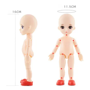 Blyth Lols Lėlės 3D akis Atgimsta Kilnojamojo bendras 16cm Staigmena Žaislai BJD Baby Doll Nuogas Nuogas Moterų Kūno Lėlės Mergaitėms Dovanų Žaislas