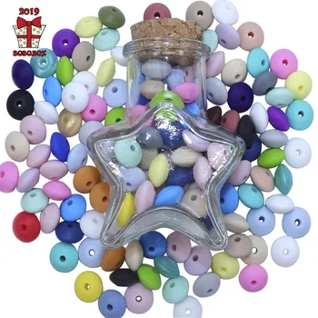 BOBO.LAUKE 50pcs Kūdikiui Kramtyti Žaislus Pearl Silikono Granulių Lęšių 12mm Kūdikių Teether Karoliukai 