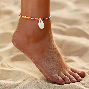 Boho Vandenyno Paplūdimys Šukutės Shell Žvaigždė Anklets Moterų Derliaus Kelių Sluoksnių Kulkšnies Apyrankę Koja Kojos Apyrankė Vasaros Papuošalai
