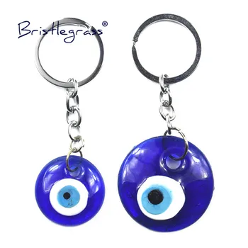 BRISTLEGRASS turkijos Mėlyna Evil Eye Pagrindiniai tinklai Žiedas Turėtojas Keychain Amuletai Pasisekė Žavesio Stiklo Kabo Pakabukas Palaima Apsauga