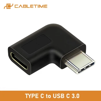 CABLETIME USB C Tipo Adapterio Tipas-C USB OTG C Vyrų ir Moterų 90 Laipsnio Xiao mi Huawei Mate Pro 