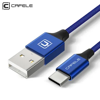 Cafele USB-C Kabelio Xiaomi A1 C Tipo Laidą Įkrovimo Duomenų Perdavimo USB C Tipo Nailono Audiniai USB Kabelis Samsung S8