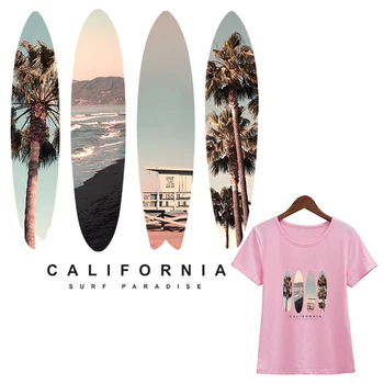 Calfornia Stiliaus Geležies, T-Marškinėliai, Džinsai Šilumos Perdavimo Lipdukai 