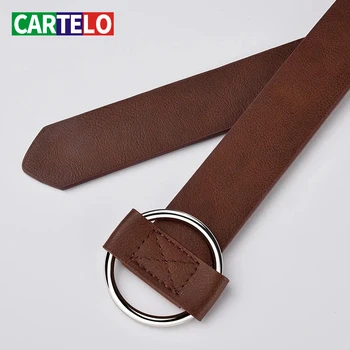 CARTELO Originali kokybės ponios mados vėliau kaip adata-nemokama metalo apvali sagtis-diržas, džinsai laukinių prabangos prekės ženklo moterys diržas