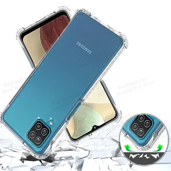 Case For Samsung Galaxy A12 TPU Silikono Aišku, Bamperis Soft Case For Samsung A12 12 Skaidrus Telefono Galinį Dangtelį
