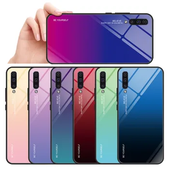 Case For Samsung Galaxy A50 A30 M20 M30 M10 A70 A60 Gradientas Grūdintas Stiklas Atveju Galaxy A6 A7 A750 A8 2018 Stiklo Padengti