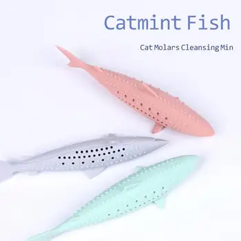 Catmint Žuvų TikTok Katės Įkandimo, Dantų Valymo Molinis Žaislas Catmint Silikono Žuvų Katžolių