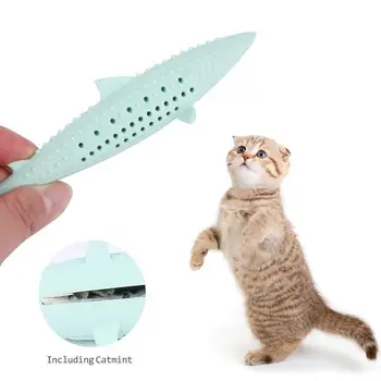 Catmint Žuvų TikTok Katės Įkandimo, Dantų Valymo Molinis Žaislas Catmint Silikono Žuvų Katžolių