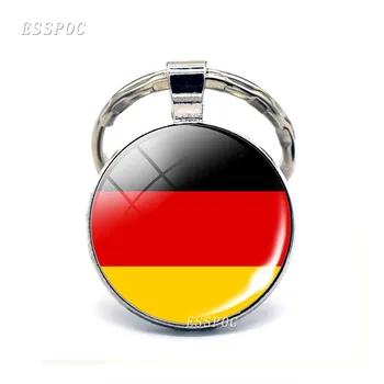 Centrinė Europa: Austrija Lenkija Vokietija Šveicarija Slovakija Vėliavos Key Chain Stiklo Papuošalai Keychain Pakabukas 