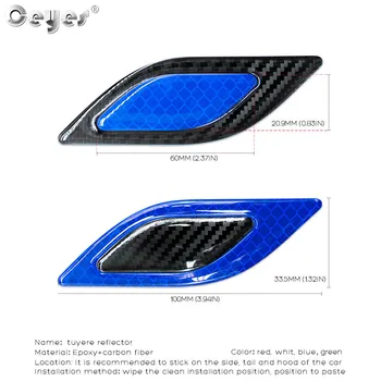 Ceyes 6pcs/set 3D Automobilių Stilius Anglies Pluošto Buferių Juostelės, Saugos Juostos Įspėjimo Saugus Atšvaitas Lipdukai Automobilio Išorės Priedai