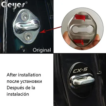 Ceyes Automobilių Stilius Automatinis Durų Užraktas Dangtelio Lipdukas Priedai Atveju, Mazda Greičio Ms CX5 CX-3 CX 3 CX3 CX-5 CX 5 M6, M3 Emblema 4pcs