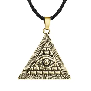 Chereda Egipto Egipto Piramidės Pakabučiai Vyrų Punk Stiliaus Lyno, Grandinės Karoliai Trikampis Blogio Akių Iliuminatai Papuošalai