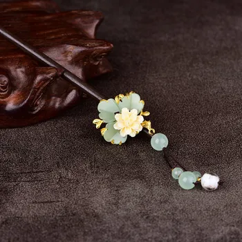 Chinoiserie Klasikinio Sintetinių Gėlių Staigius Moteris Bijoux Etninės Hanfu Cheongsam Veiklos Spalvos Glazūra Papuošalai
