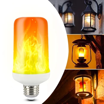 CHIZAO Liepsnos poveikis dekoratyvinės lemputės, LED dinaminis liepsnos šviesos E12/14/26/27 Kūrybos kukurūzų svogūno Liepsna modeliavimo efektas Naktį šviesos
