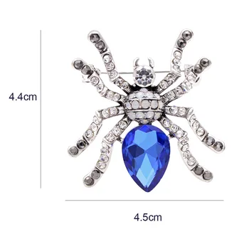 CINDY XIANG Mėlyna Kristalų Voras Sagė Klasikinis Dizainas Vabzdžių Pin Moterų Ir Vyrų Sagės Žiemos Paltai Papuošalai Aukštos Kokybės 2020 m.