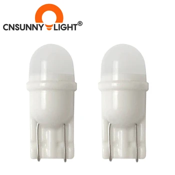 CNSUNNYLIGHT Naujausias Keramikos Pagrindo T10 W5W LED Automobilio Salono Šviesos Žymeklis 12V Pleišto Stovėjimo Dome Lemputes Mini Dydžio, Balta 6000K