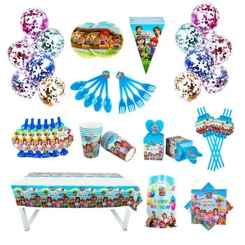 Cocomelon Gimtadienio Prekių Apdailos Popieriniai Puodeliai Plokštės Reklama Šiaudų Lauke Balionai Vaikams, Kūdikių Dušas, Vienkartiniai Indai