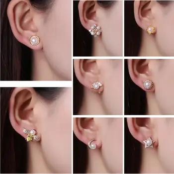 Coeufuedy Gamtos Gėlo vandens Perlų Auskarai Stud Auskarai Moterims, Balta tikras Perlas Earings Vestuvių Fine Jewelry 5-8mm Pearl