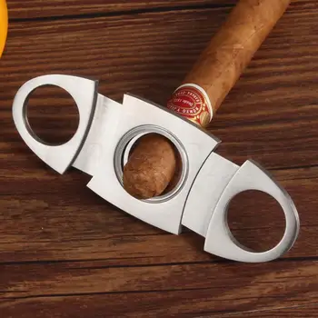 COHIBA Cigarų Pjovimo visiškai Naujas, Nerūdijančio Plieno Metalo Klasika Cigarų Pjovimo Giljotina Su Dovanų Dėžutė Kalėdų Cigaro Žirklės Dovana