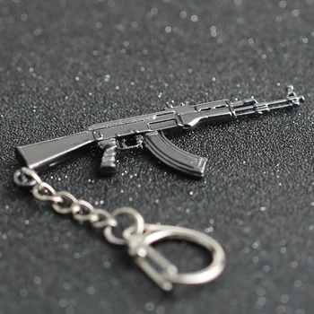 CS GO CSGO PLG Keychain AK 47 Šautuvas, Pistoletas Ginklas Counter Strike Kryžiaus Gaisro AK47 AK-47 paketų prižiūrėtojų raktinę Klavišą Grandinės Žiedas PUBG Juvelyriniai dirbiniai Didmeninė
