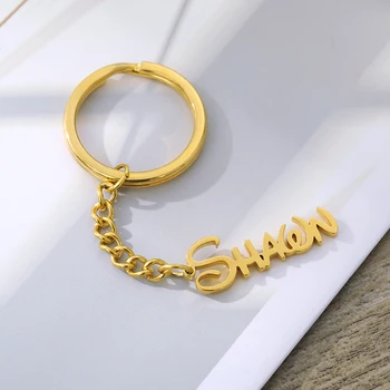 Custom Graviruotas Keychain Moterų Logotipas, Pavadinimas Nerūdijančio Plieno Asmeninį Jewerly Dovana Individualų Anti-lost Key Chain paketų prižiūrėtojų raktinę