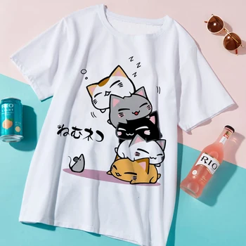 Cute Kačių Moterų Marškinėlius Harajuku Kawaii ulzzang marškinėliai korėjos stiliaus gotikos Grafinis viršuje tee marškinėliai moteriška Streetwear marškinėliai