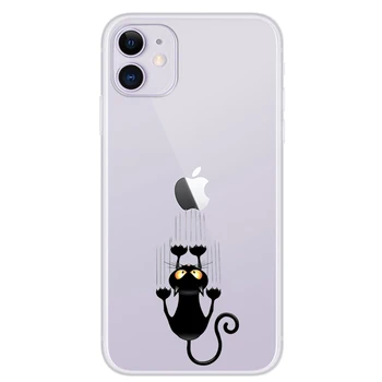 Cute Kačių TPU Skaidri Minkšta Atveju iPhone, 11 Pro Max Galinį Dangtelį Atveju iphone 12 Pro Max Telefono dėklas Skirtas iphone 11 Pro Atveju