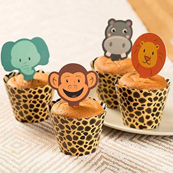 Cyuan Happy Birthday Cake Toppers Gyvūnų Papuošalai Safari Šalies Prekių Džiunglių Tema Dekoracijos Miško Zoologijos Sodas Partijos Naudai