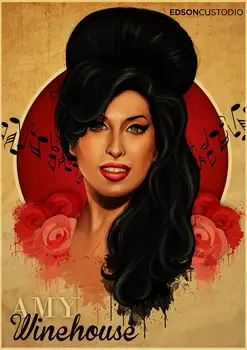 Dainininkė Amy Winehouse Muzikos Klasika Derliaus Plakatas tapyba, Dekoratyvinės Sienų Lipdukai Namų Plakatų Meno namų Dekoro