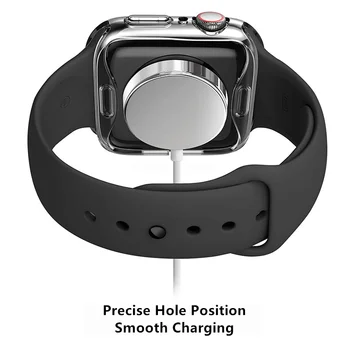 Dangtelis Apple Laikrodžių Atveju, 44mm/40mm 42mm/38mm Priedai minkštųjų Visi aplink TPU bamperis Screen Protector iWatch Serijos SE 3 4 5 6