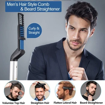 Daugiafunkcinis Plaukų Šepetys Šukos Greitai Barzda tiesinimo priemonė Vyrų Plaukų Tiesinimo Butas Geležies Šildomos Plaukų Šukos Rodyti Bžūp Styler