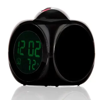 Daugiafunkcinis Skaitmeninis Laikrodis-Žadintuvas Laiko Temp Ekranas LED Aukščio Pasukama Projekcija naktinė lempa Balsu Kalbėti Namų Dekoro
