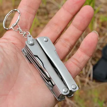 Daugiafunkcis Mini Pocket Lankstymo Tiekėjas Lauko Vielos Pjovimo Atsuktuvas Pamatė Išgyvenimo Keychain Rankiniai Įrankiai EDF88