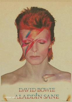 David Bowie Nostalgija Retro Roko Muzikos Kraftpopieris Plakatas Baras, Kavinė Kambarį Valgomasis Sienos Dekoratyviniai Paveikslai